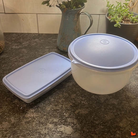 Tupperware Kitchen Vintage Tupperware Blue Lettuce Keeper And Deli